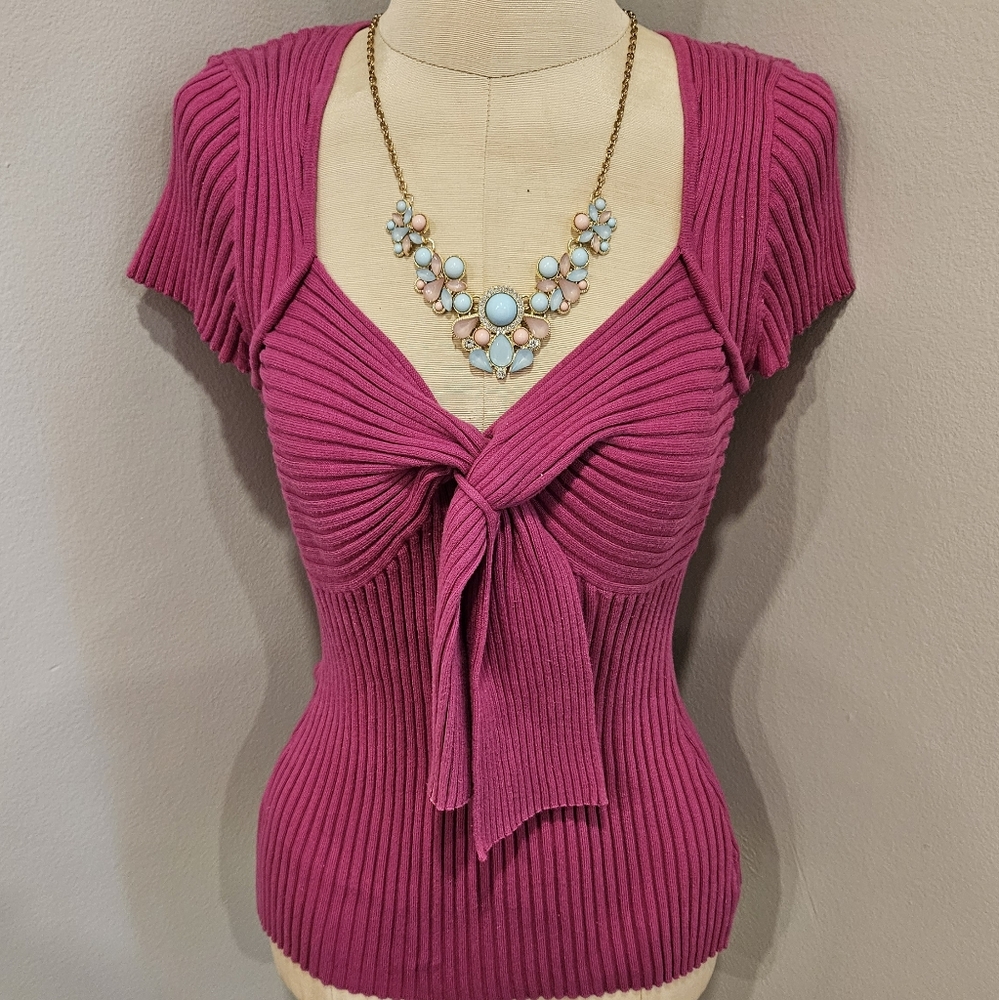 METROSTLE RASBERRY PINK PINUP SWEATER